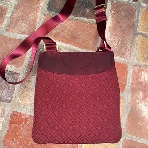 Cranberry Tory Burch long strap bag